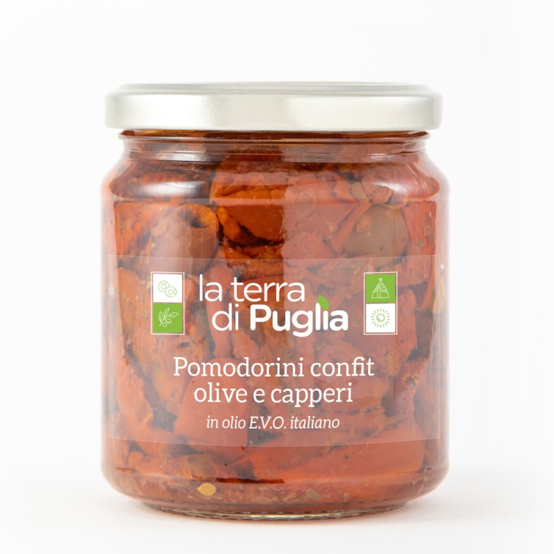 Pomodorini confit con olive e capperi - Salentocongusto.com